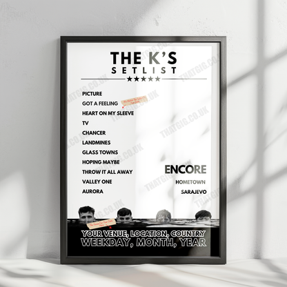 The K's Setlist Poster - Teesside University Student Union, Middlesbrough, England - November 28th, 2024