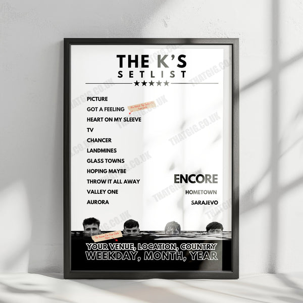 The K's Setlist Poster - Sidedoor, Liverpool, England - May 5th, 2024