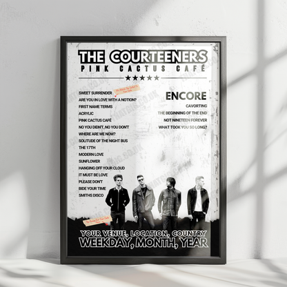Courteeners Setlist Poster - O2 Academy Brixton, London, England - November 16th, 2024