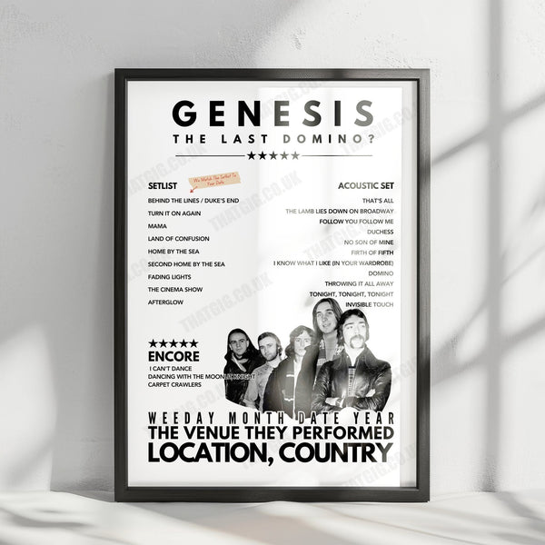 Genesis Setlist Poster - AO Arena, Manchester - September 25th, 2021