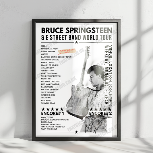 Bruce Springsteen Setlist Poster - Olympiastadion, Helsinki, Finland - July 12th, 2024