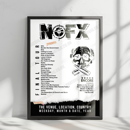NOFX Setlist Poster - Berth 46, Los Angeles - October 6th, 2024