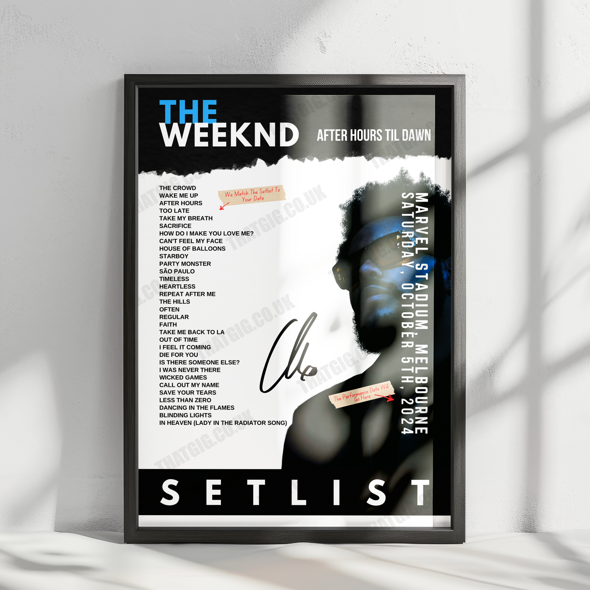 The Weeknd Setlist Poster - Etihad Stadium, Manchester - June 10th, 2023