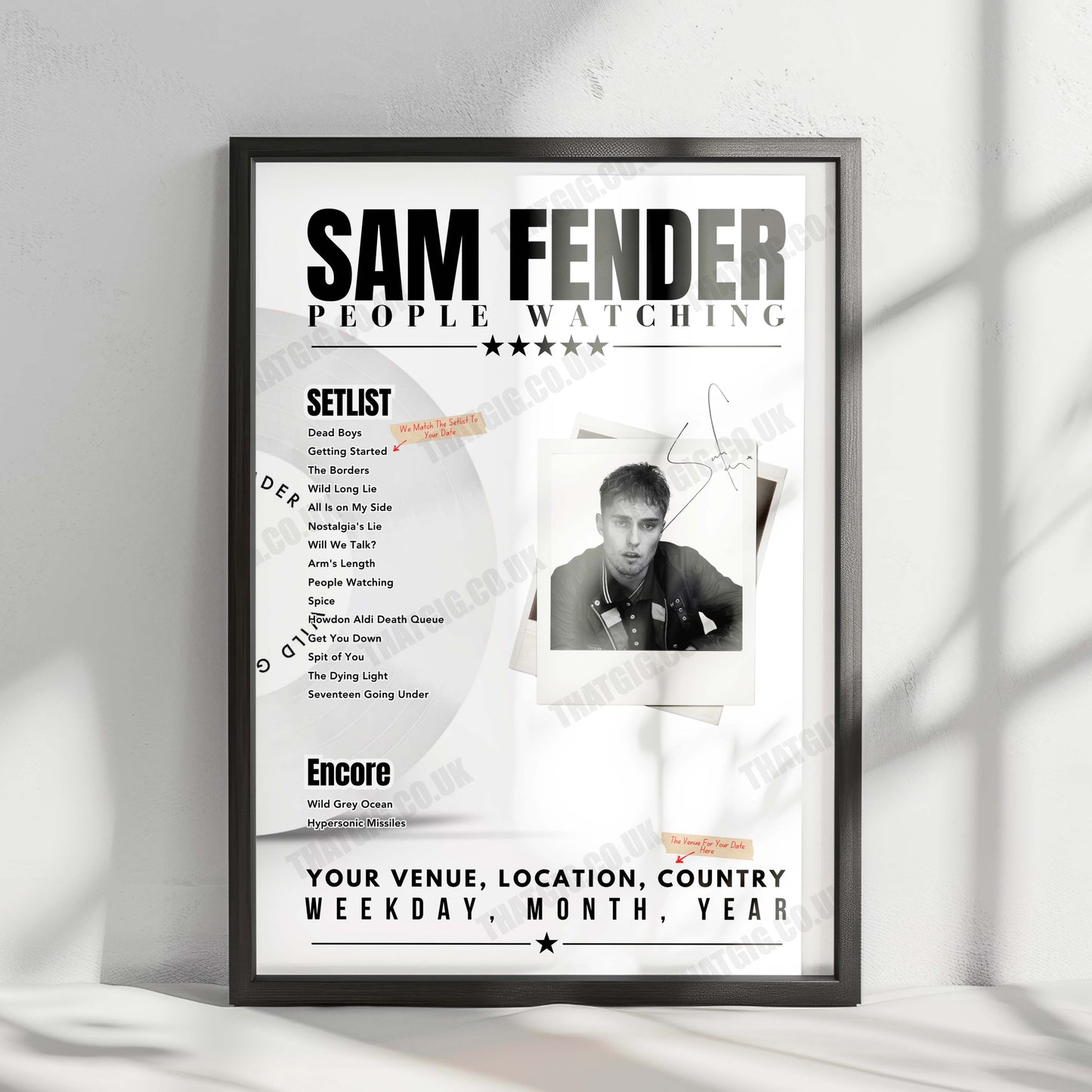 Sam Fender Setlist Poster - Co-op Live, Manchester - December 7th, 2024
