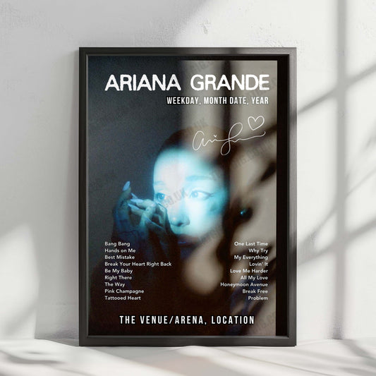 Ariana Grande Setlist Poster - Centre Bell, Montreal - July 28th, 2026