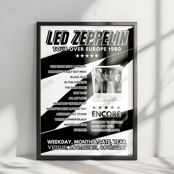 Led Zeppelin Setlist Poster - The O2 Arena, London - December 10th, 2007