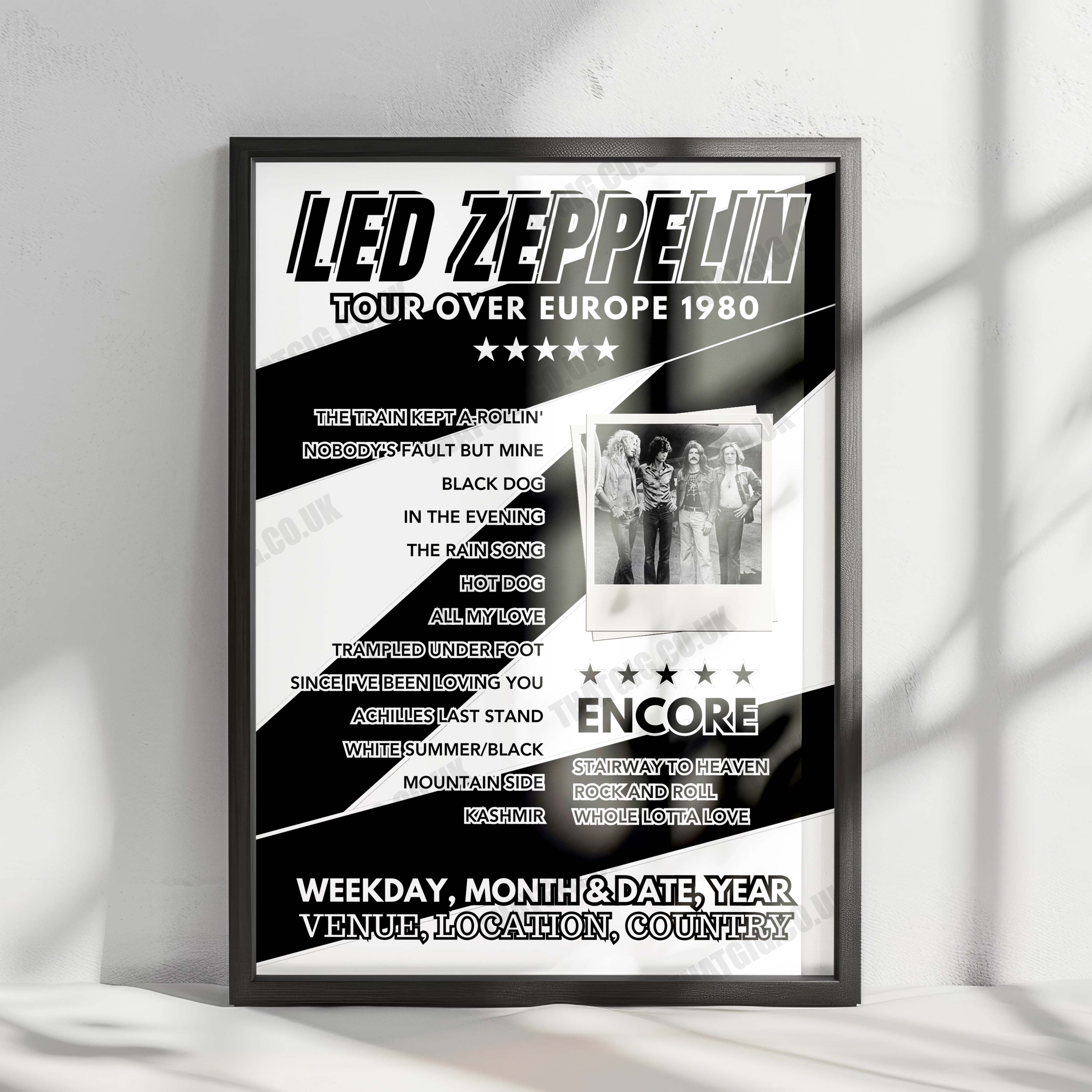 Led Zeppelin Setlist Poster - The Heath Hotel | Apr 28th, 1990 – That Gig