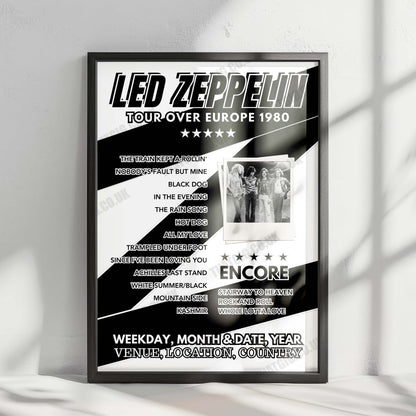 Led Zeppelin Setlist Poster - The Heath Hotel, Bewdley - April 28th, 1990