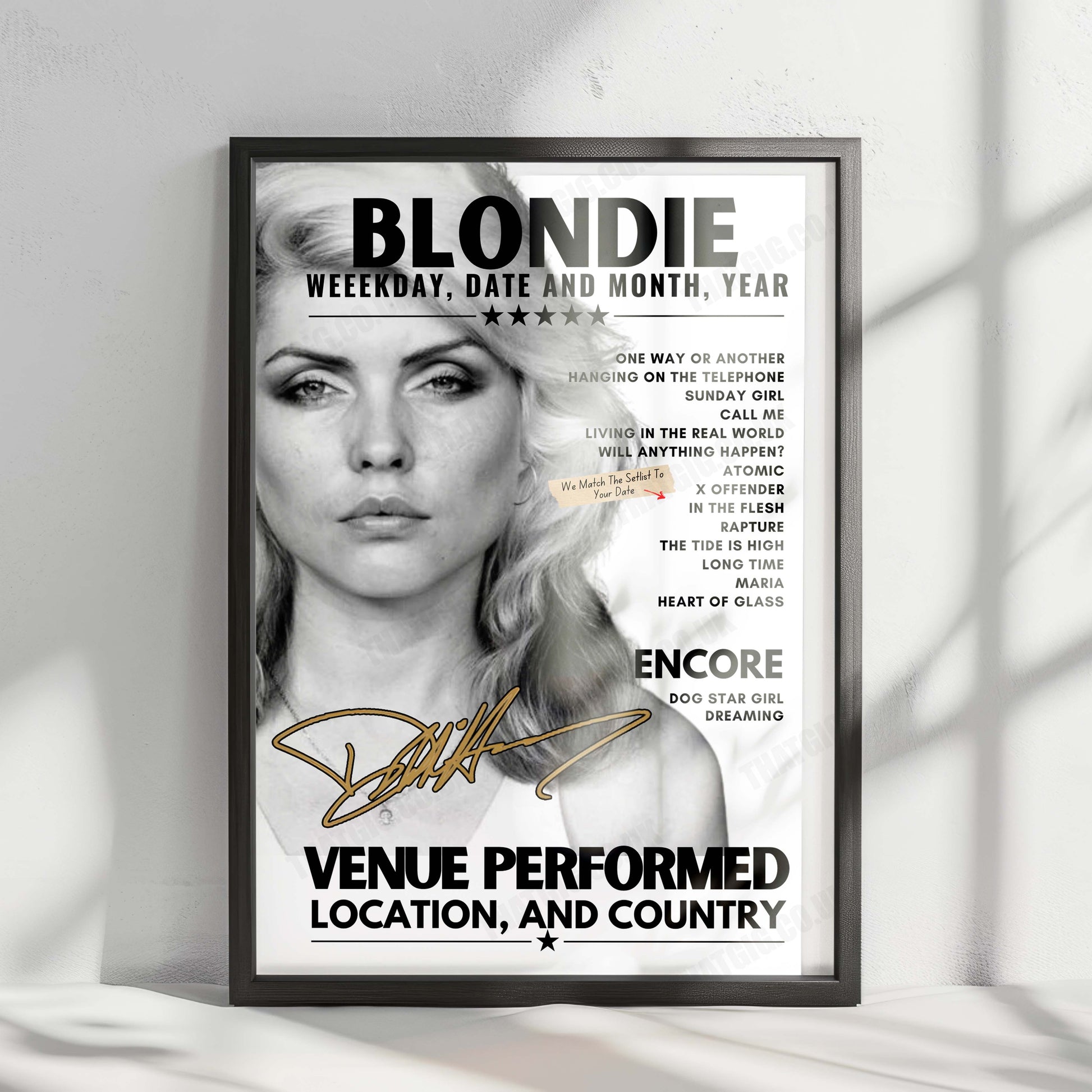 Blondie Setlist Poster - Caribbean Gardens, Melbourne - April 20th, 2024