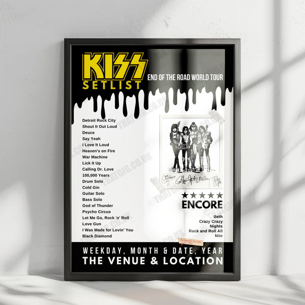 KISS Setlist Poster - Donington Park, Castle Donington, England - June 10th, 2022