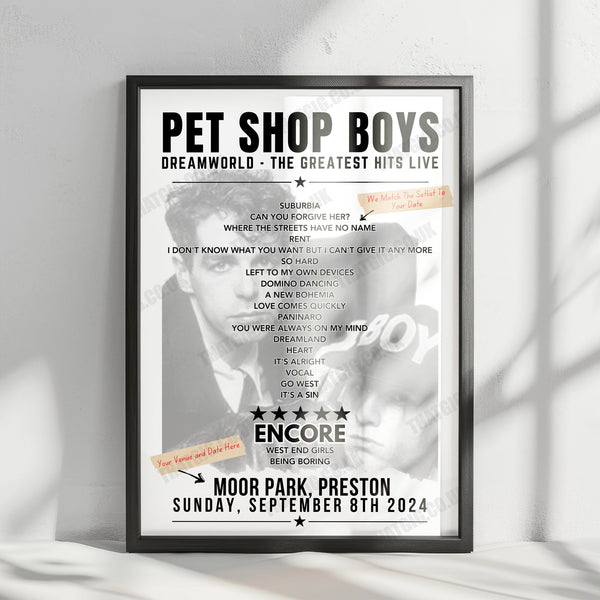 Pet Shop Boys Setlist Poster - Kobetamendi, Bilbao - July 9th, 2022