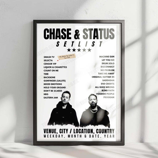 Chase & Status Setlist Poster - Way Out West 2024, Slottsskogen, Gothenburg, Sweden - August 8th, 2024