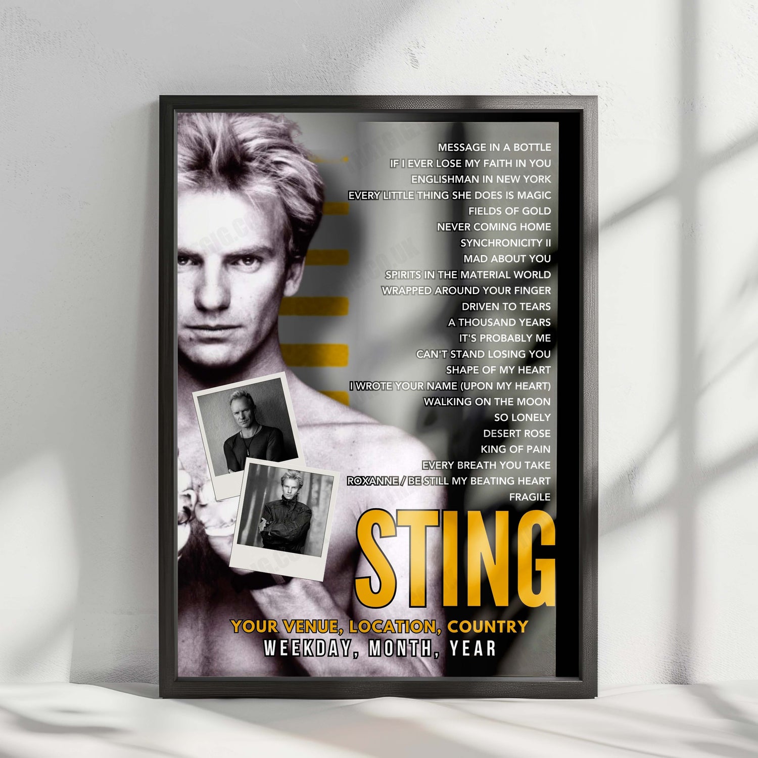 Sting Setlist Poster - Red Rocks Amphitheatre, Morrison - May 19th, 2025