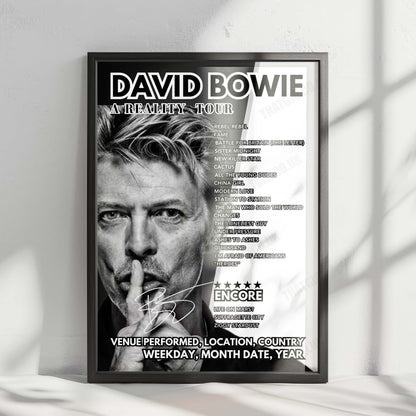 David Bowie Setlist Poster - Worthy Farm, Pilton - June 25th, 2000