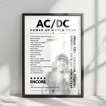 AC/DC Setlist Poster - AWD-Dome, Bremen - March 11th, 2009