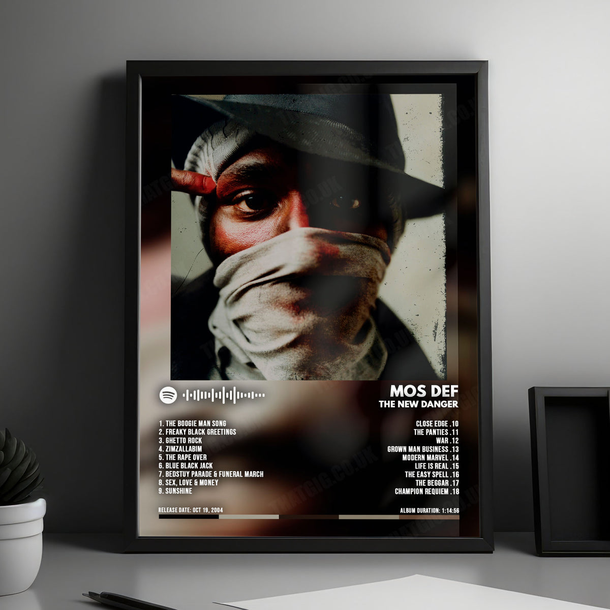 Mos Def "The New Danger" Album Cover Poster - with Complete Tracklist