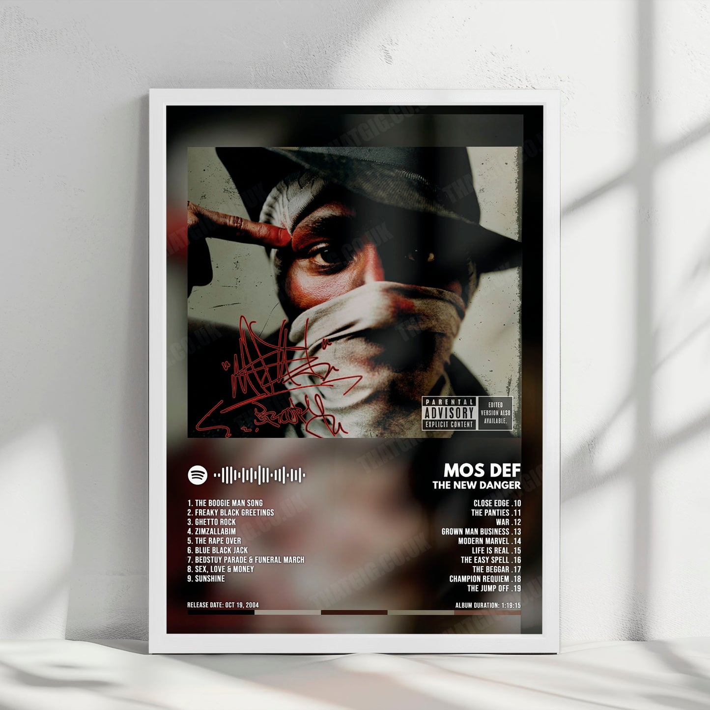 Mos Def "The New Danger" Album Cover Poster - with Complete Tracklist