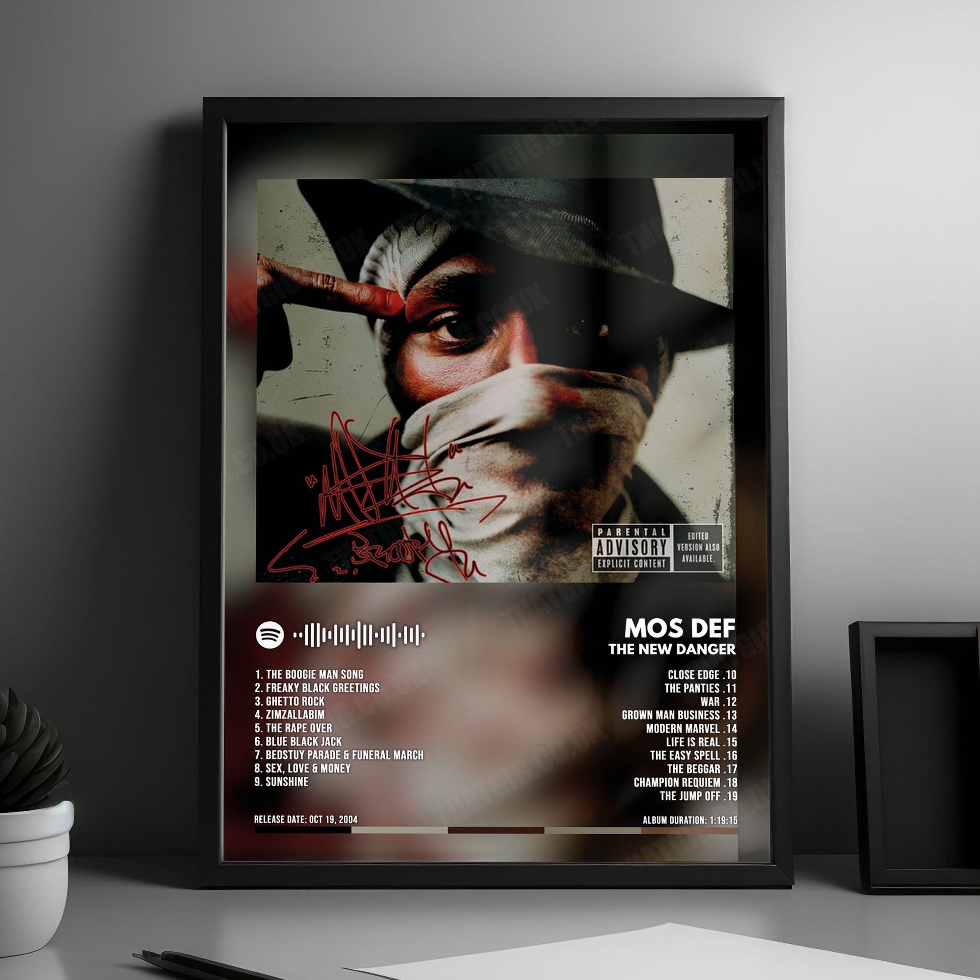 Mos Def "The New Danger" Album Cover Poster - with Complete Tracklist