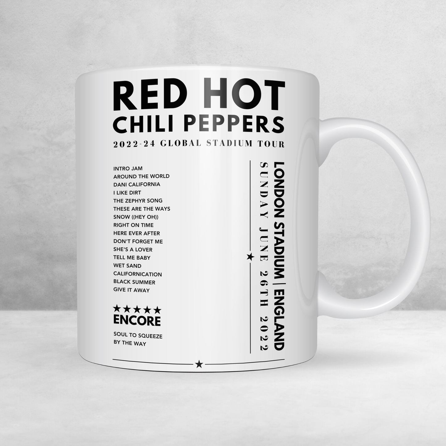 Red Hot Chili Peppers Setlist Poster - at London Stadium - June 26th, 2022