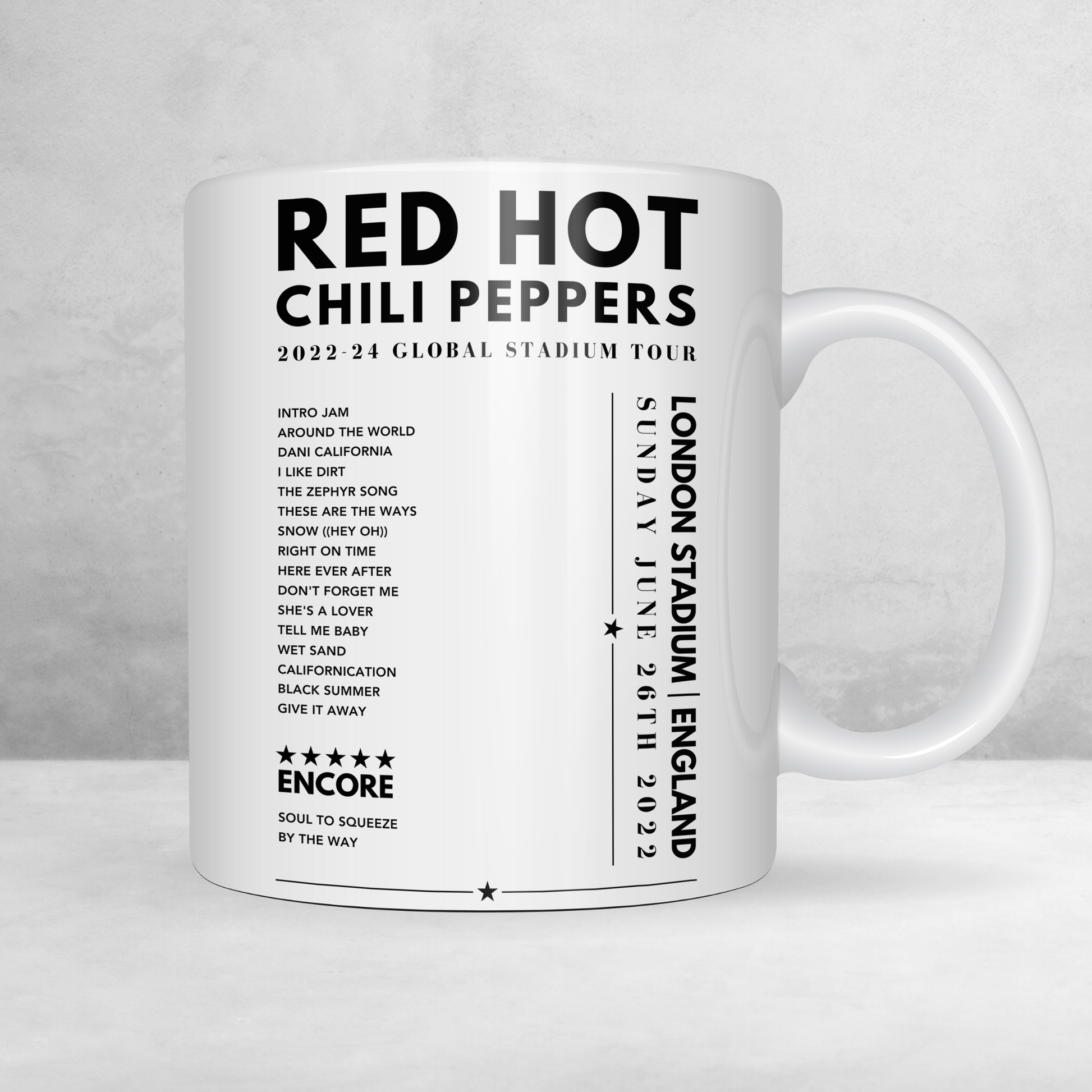 Red Hot Chili Peppers Setlist Poster - at London Stadium - June 26th, 2022