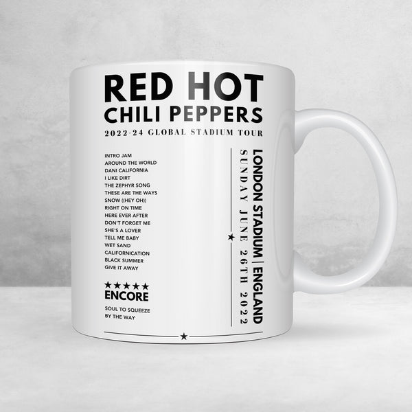 Red Hot Chili Peppers Setlist Mug - at London Stadium - June 26th, 2022