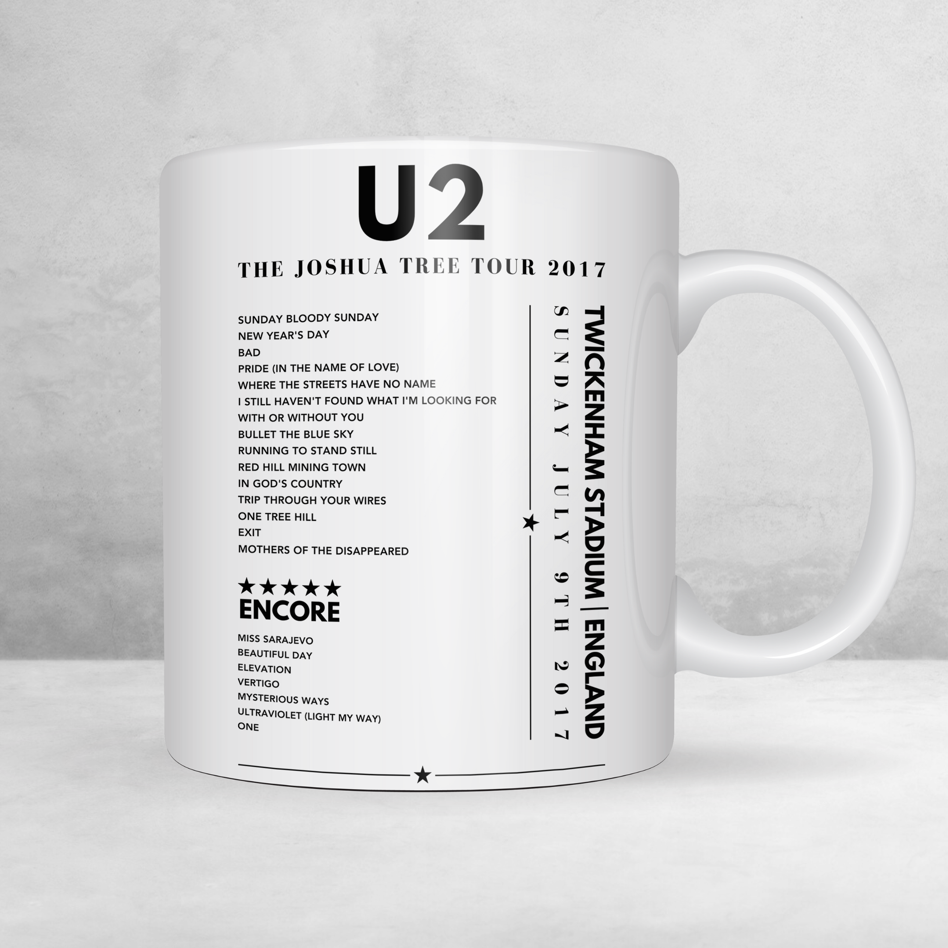 U2 setlist Poster - Twickenham Stadium, England on July 9th 2017