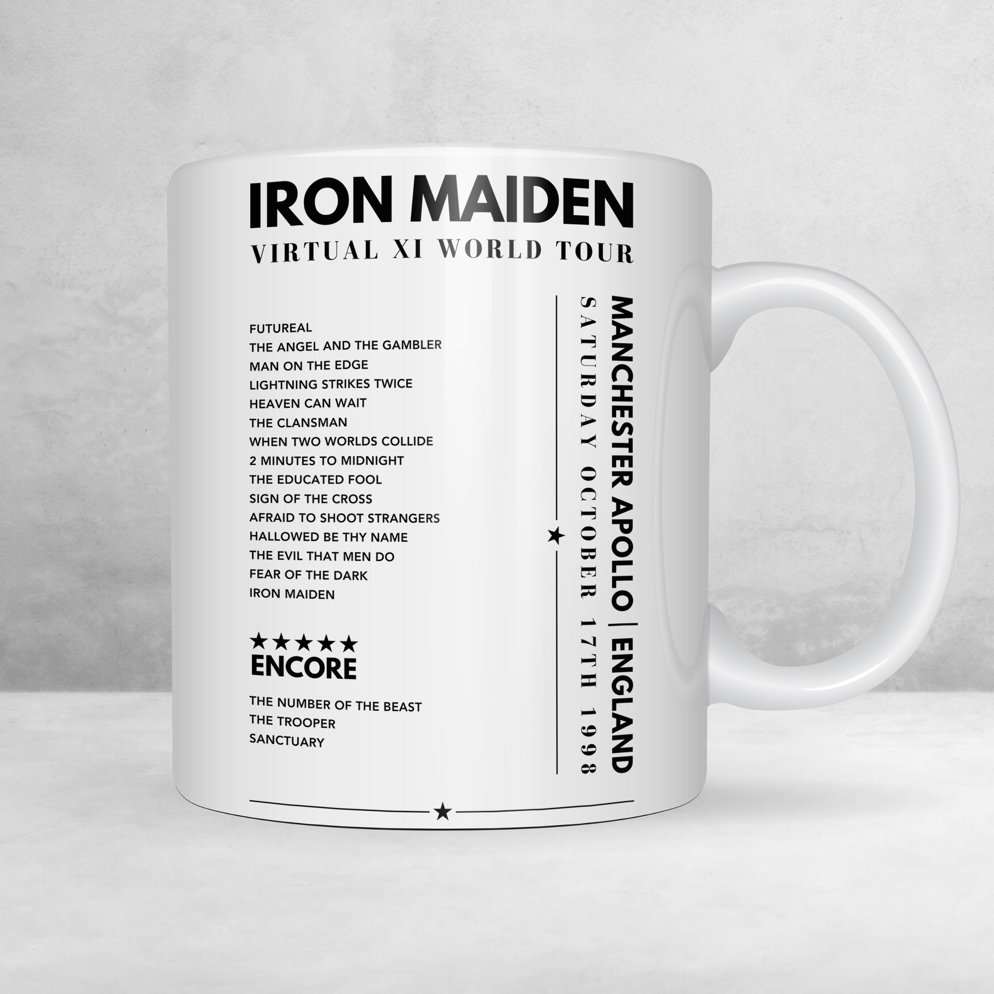 Iron Maiden Setlist - Manchester Apollo, Manchester, England - October 17th 1998