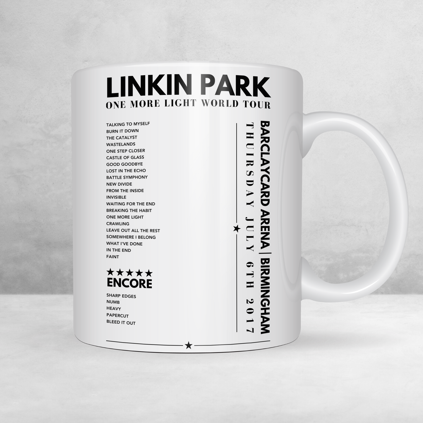 Linkin Park Setlist Poster - Barclaycard Arena, Birmingham - July 6th 2017