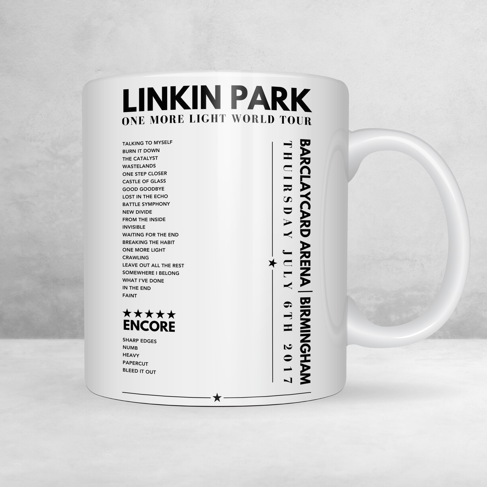 Linkin Park Setlist Poster - Barclaycard Arena, Birmingham - July 6th 2017