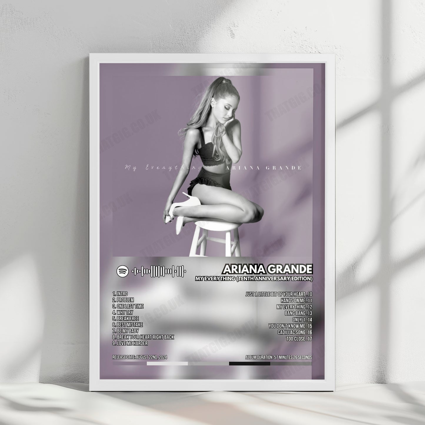 Ariana Grande "My Everything (Tenth Anniversary Edition)" Album Cover Poster - with Complete Tracklist