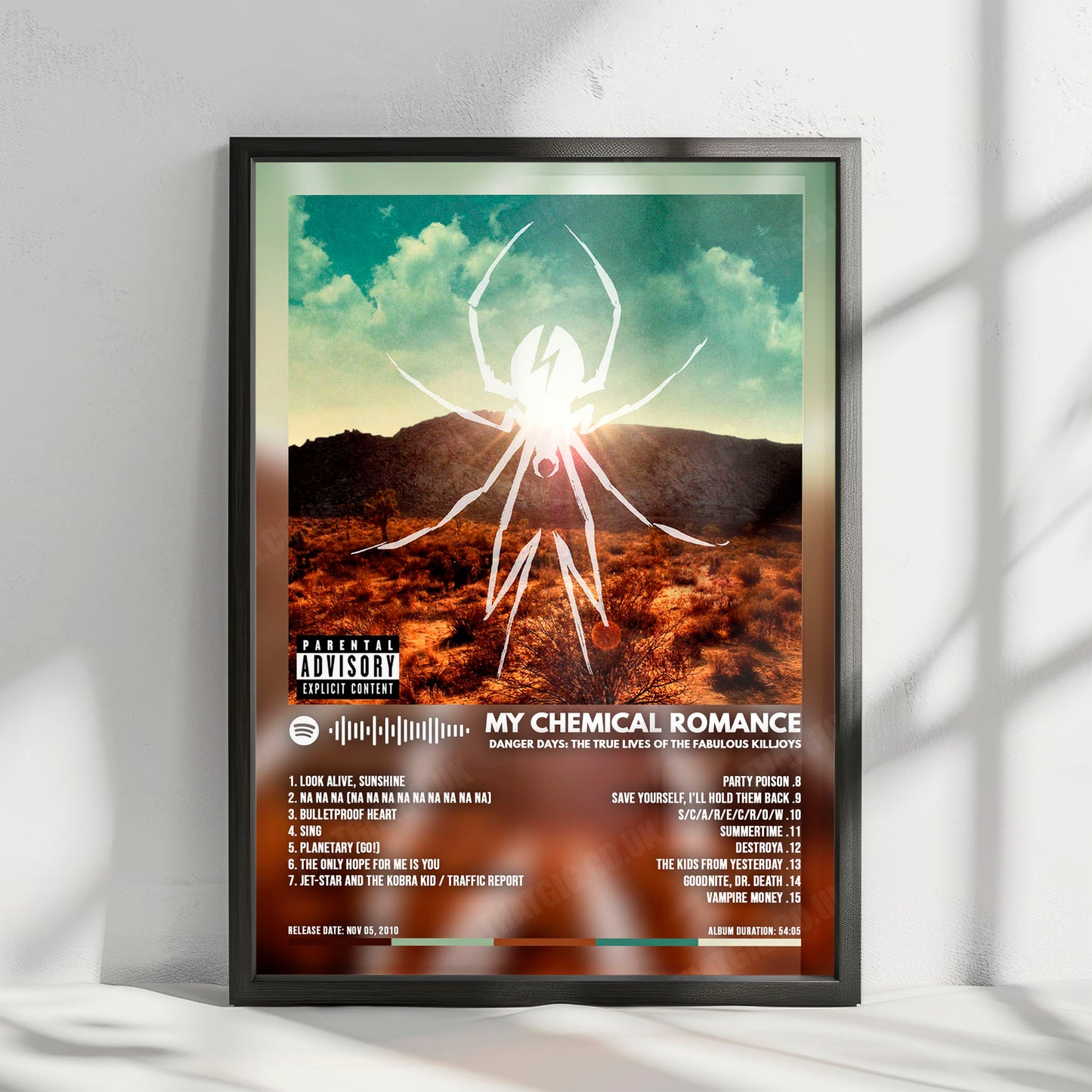 My Chemical Romance "Danger Days: The True Lives of the Fabulous Killjoys " Album Cover Poster - with Complete Tracklist