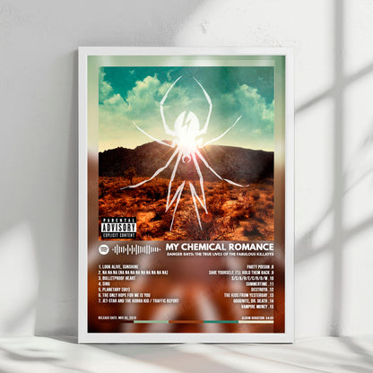 My Chemical Romance "Danger Days: The True Lives of the Fabulous Killjoys " Album Cover Poster - with Complete Tracklist