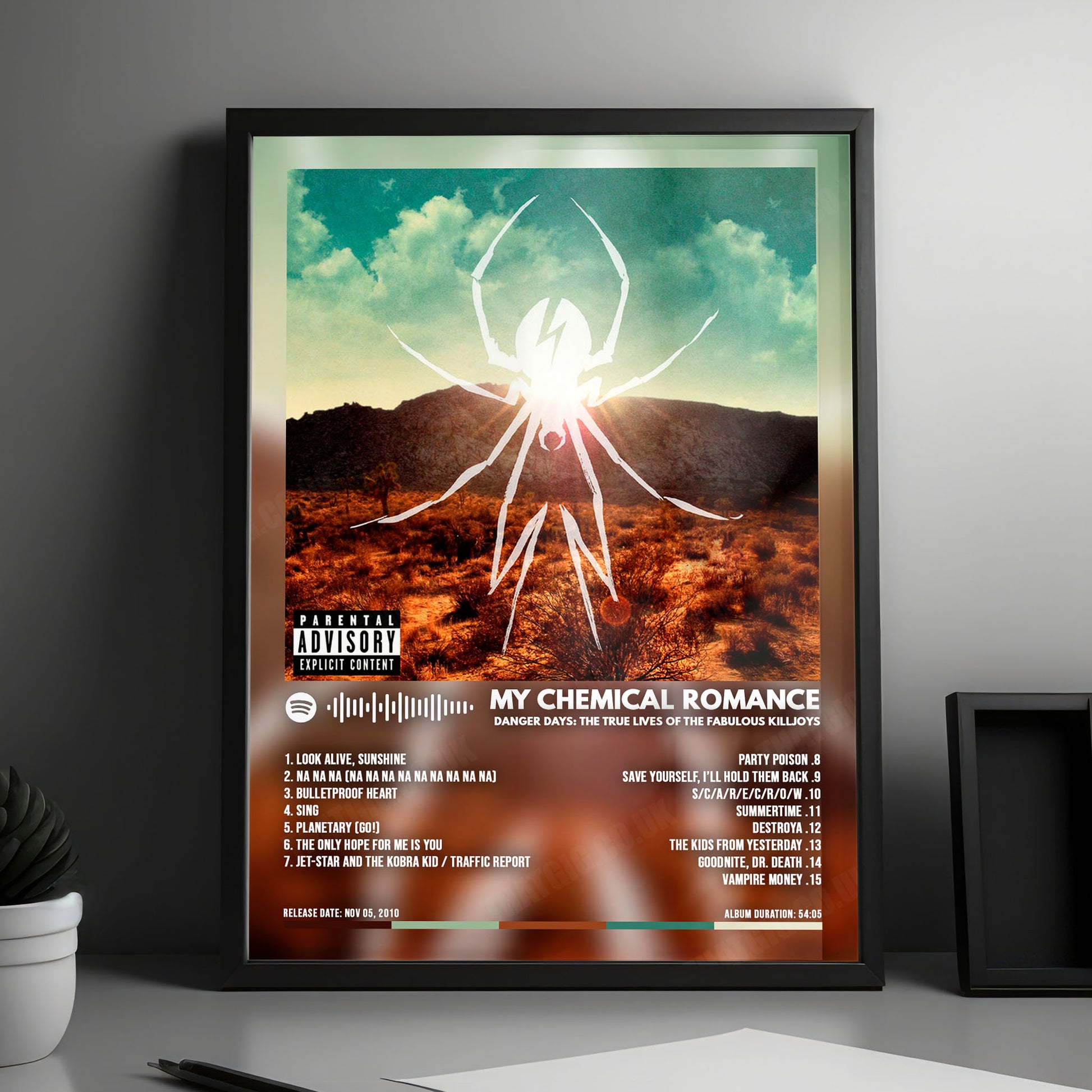 My Chemical Romance "Danger Days: The True Lives of the Fabulous Killjoys " Album Cover Poster - with Complete Tracklist