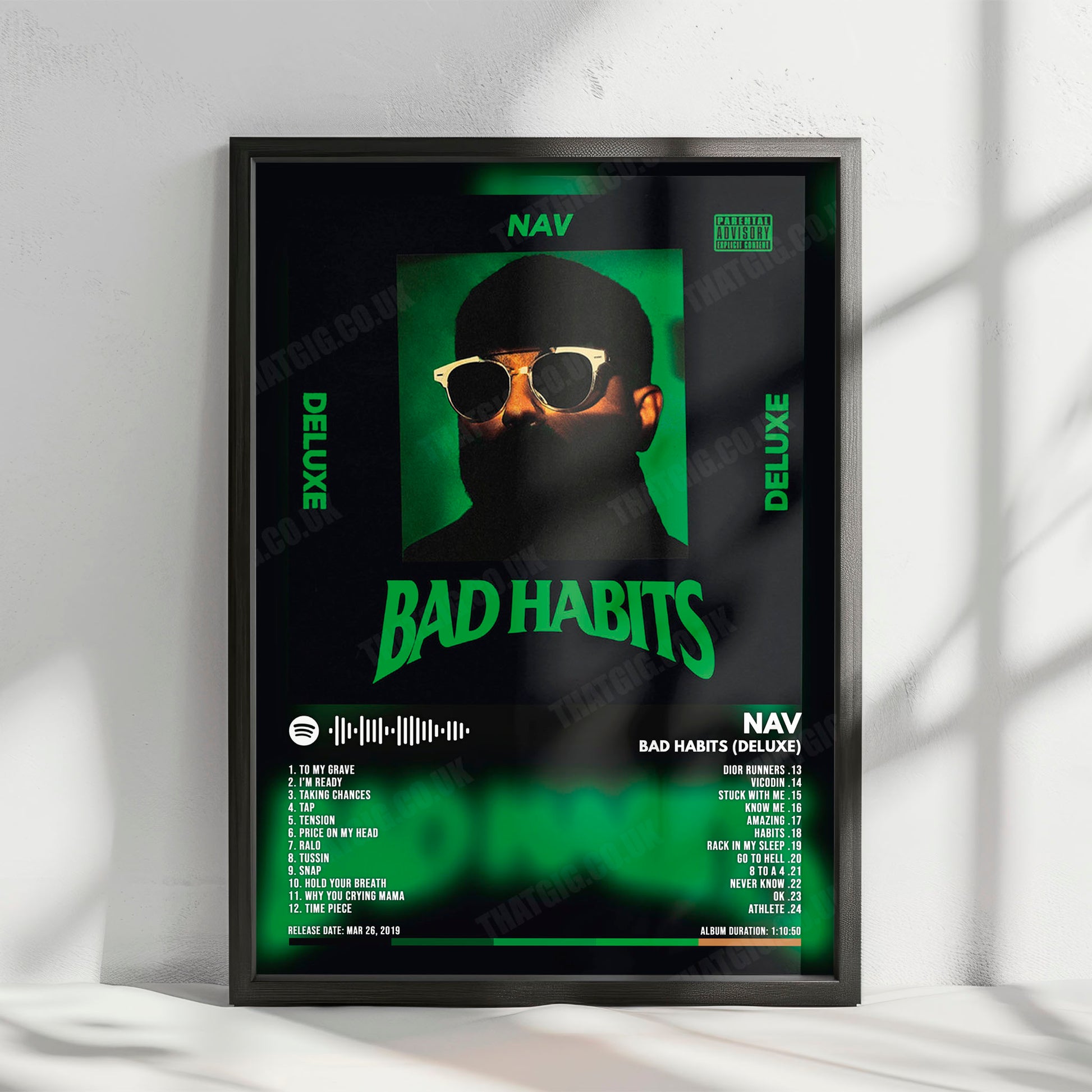 NAV "Bad Habits" Album Cover Poster - with Complete Tracklist