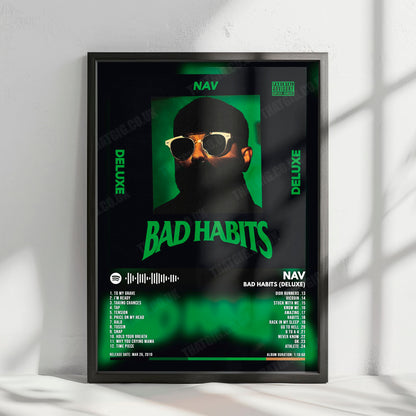 NAV "Bad Habits" Album Cover Poster - with Complete Tracklist