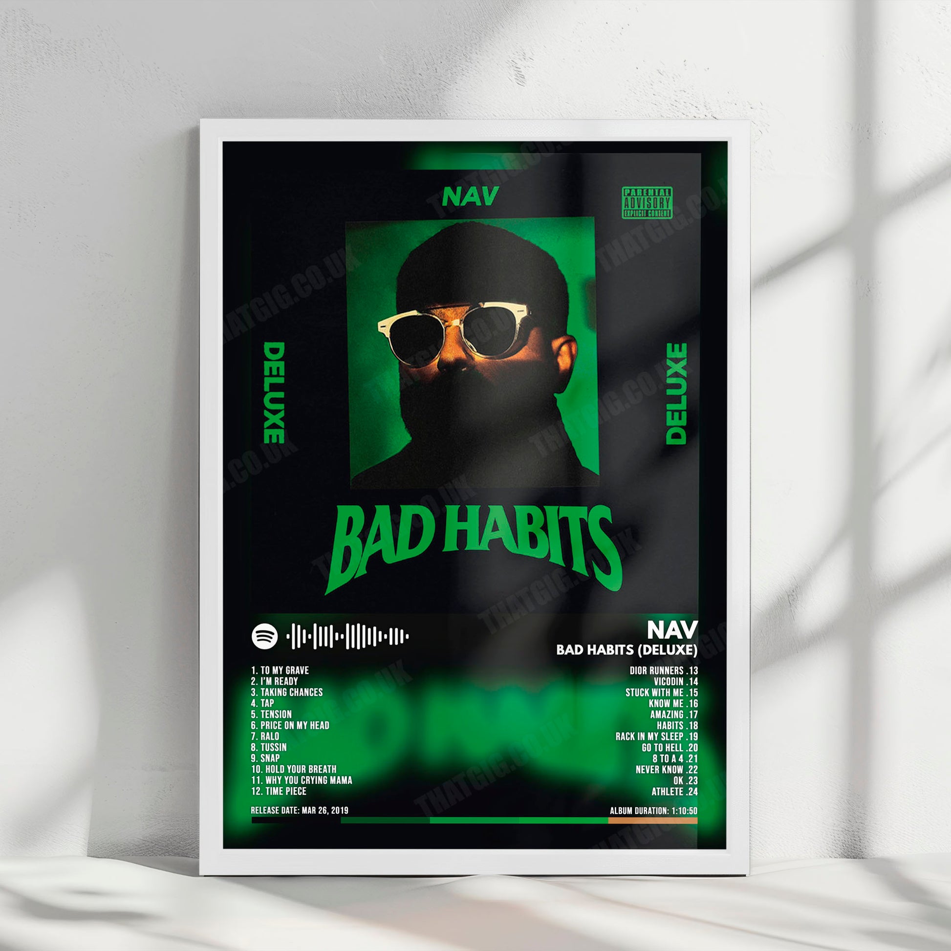NAV "Bad Habits" Album Cover Poster - with Complete Tracklist