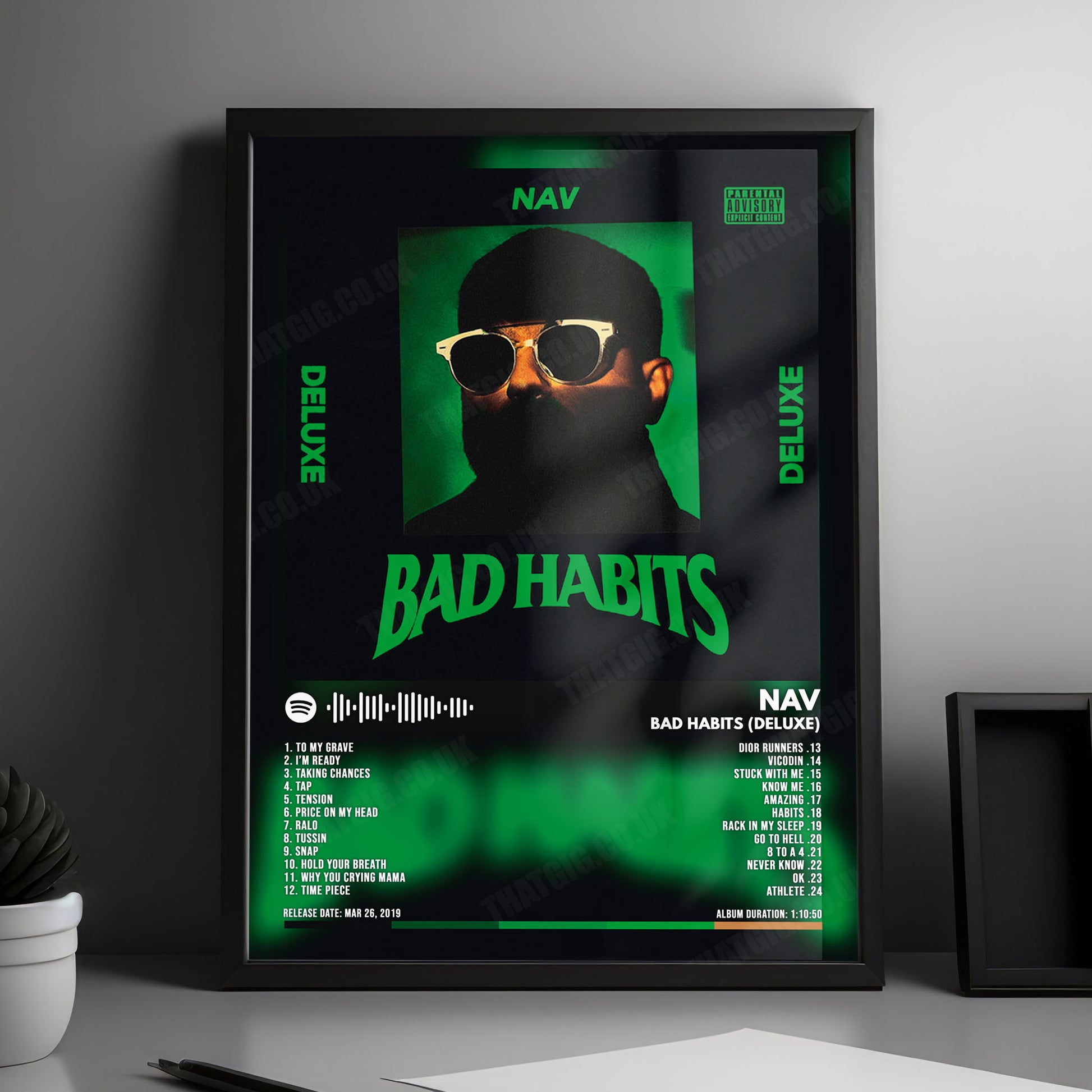 NAV "Bad Habits" Album Cover Poster - with Complete Tracklist