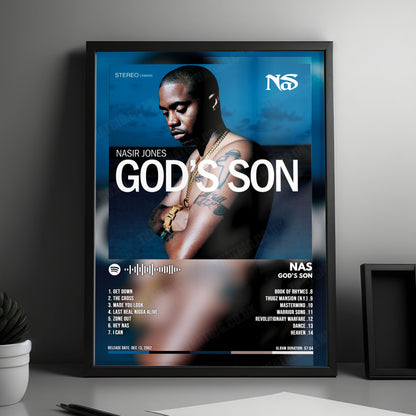 Nas "God's Son" Album Cover Poster - with Complete Tracklist