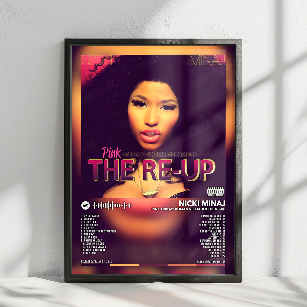 Nicki Minaj "Pink Friday: Roman Reloaded" Album Cover Poster - with Complete Tracklist
