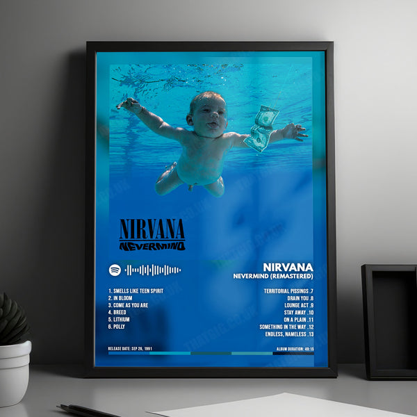 Nirvana Nevermind Album Poster | Iconic Grunge Rock Art – That Gig