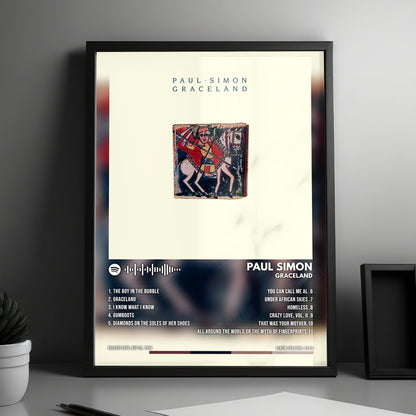 Paul Simon "Graceland" Album Cover Poster - with Complete Tracklist