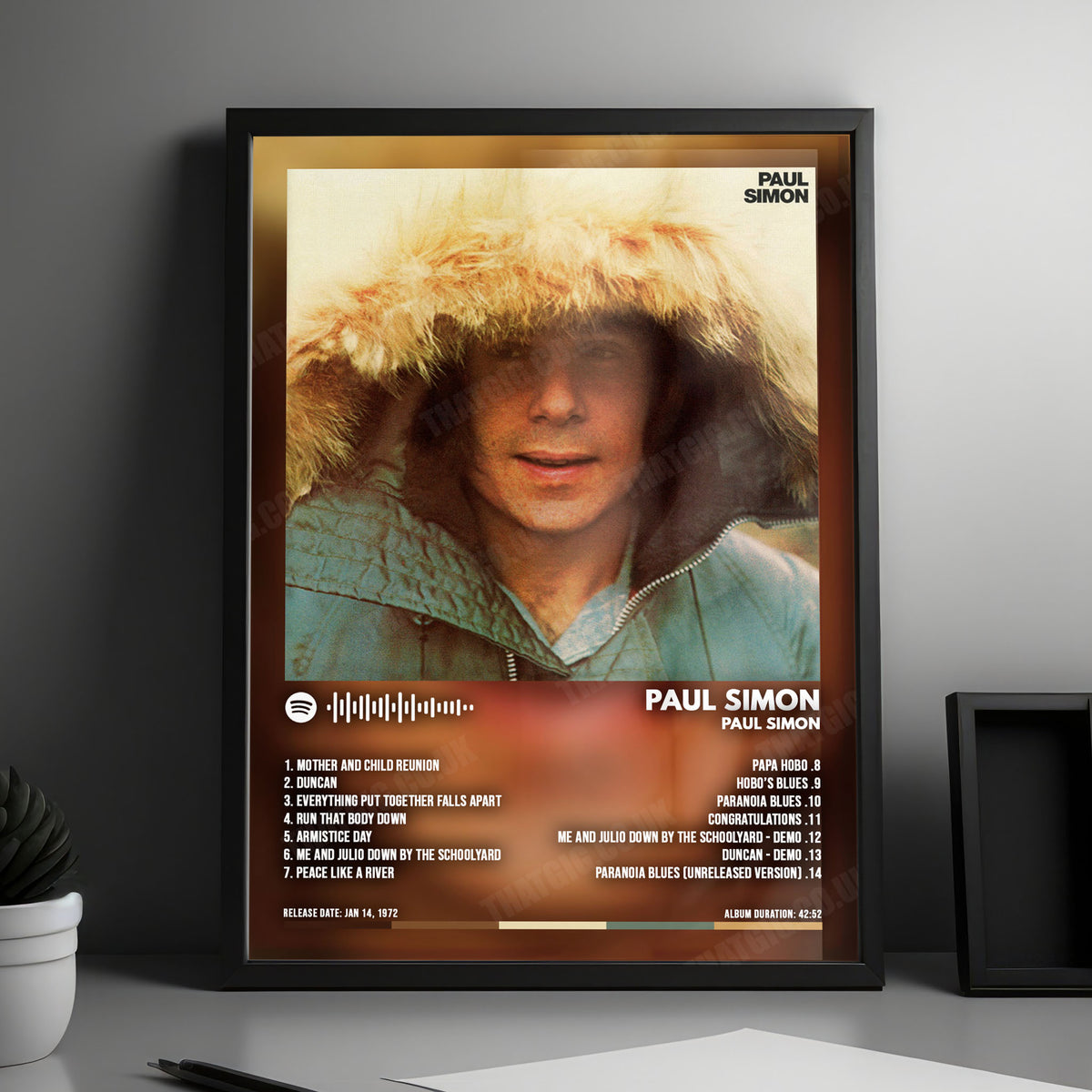 Paul Simon "Paul Simon" Album Cover Poster - with Complete Tracklist