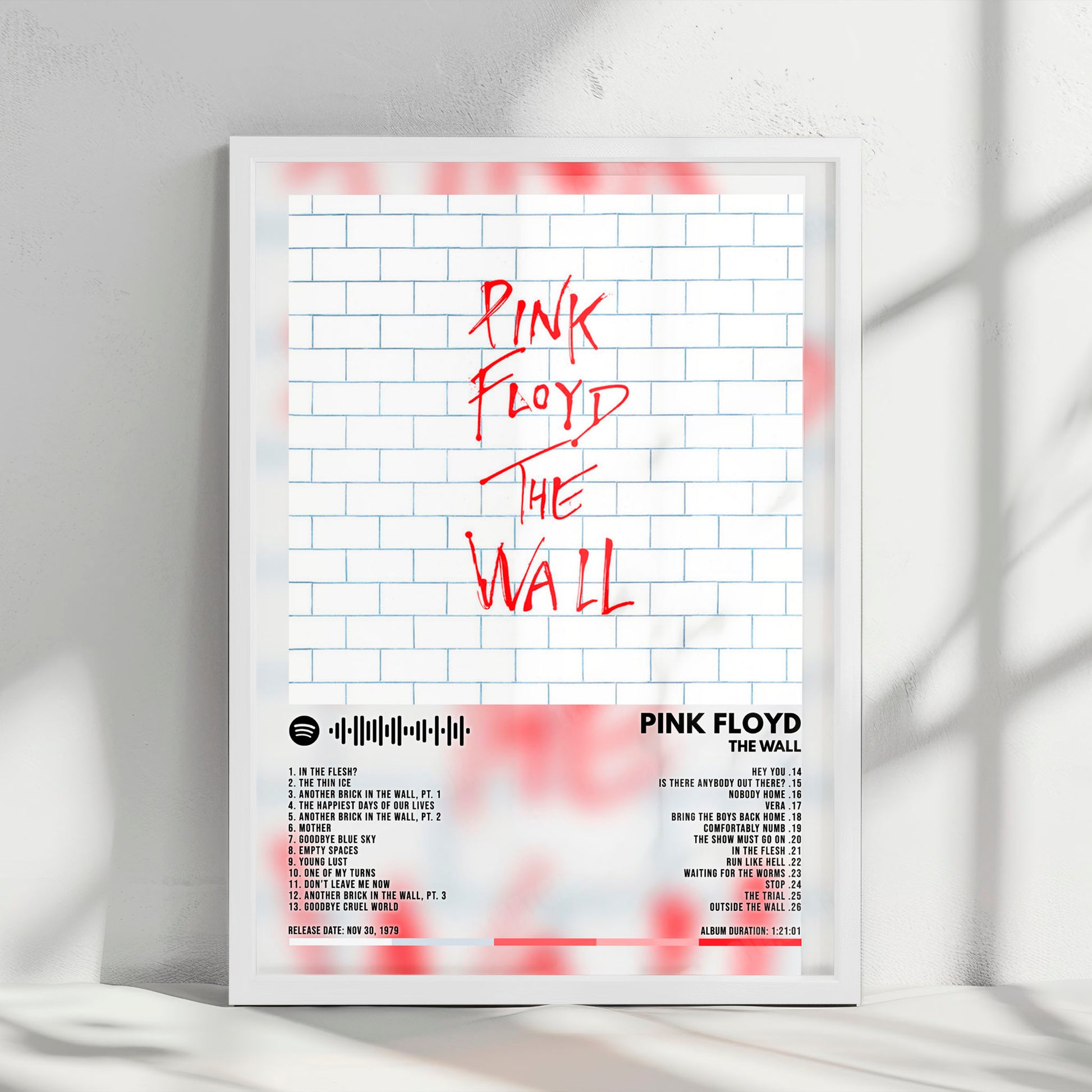 Pink Floyd "The Wall" Album Cover Poster - with Complete Tracklist