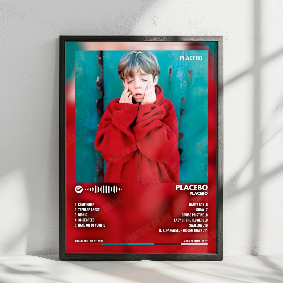 Placebo "Placebo" Album Cover Poster - with Complete Tracklist