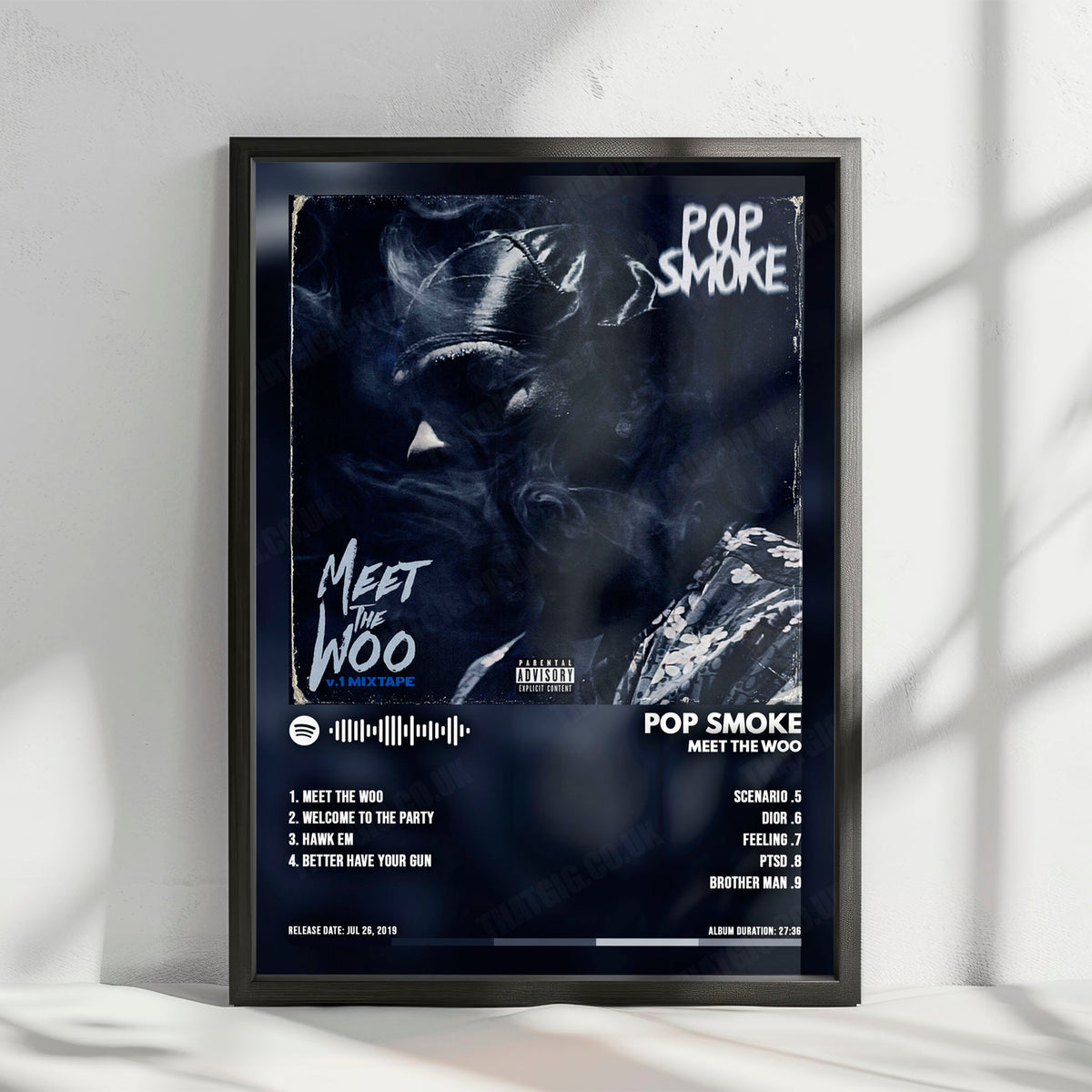 Pop Smoke "Meet the Woo" Album Cover Poster - with Complete Tracklist