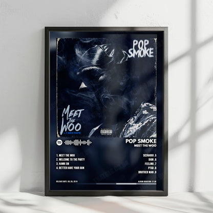 Pop Smoke "Meet the Woo" Album Cover Poster - with Complete Tracklist