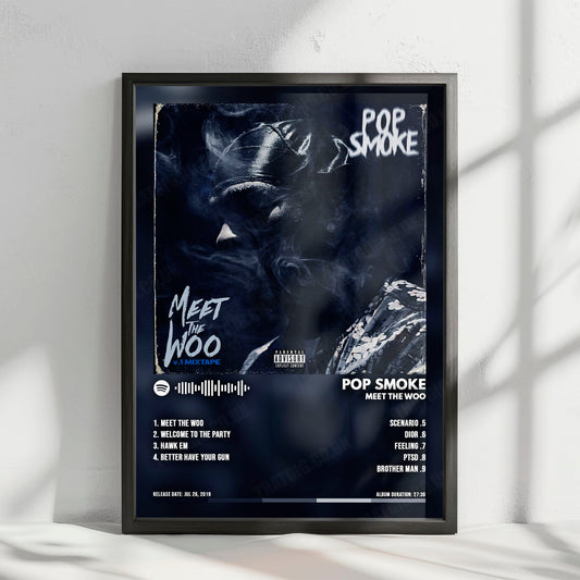 Pop Smoke "Meet the Woo" Album Cover Poster - with Complete Tracklist