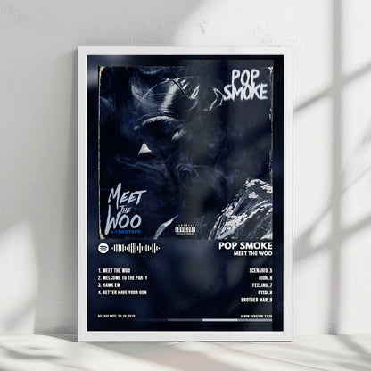 Pop Smoke "Meet the Woo" Album Cover Poster - with Complete Tracklist