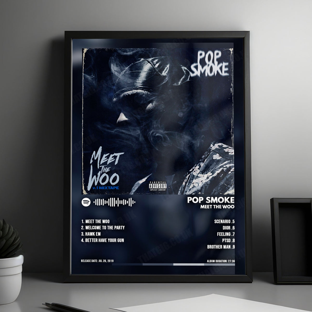 Pop Smoke "Meet the Woo" Album Cover Poster - with Complete Tracklist