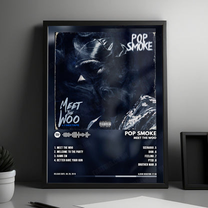 Pop Smoke "Meet the Woo" Album Cover Poster - with Complete Tracklist